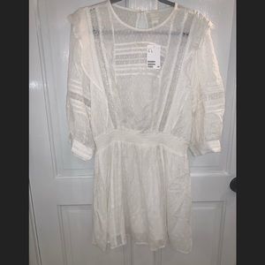 NWT H&M white boho dress size 8